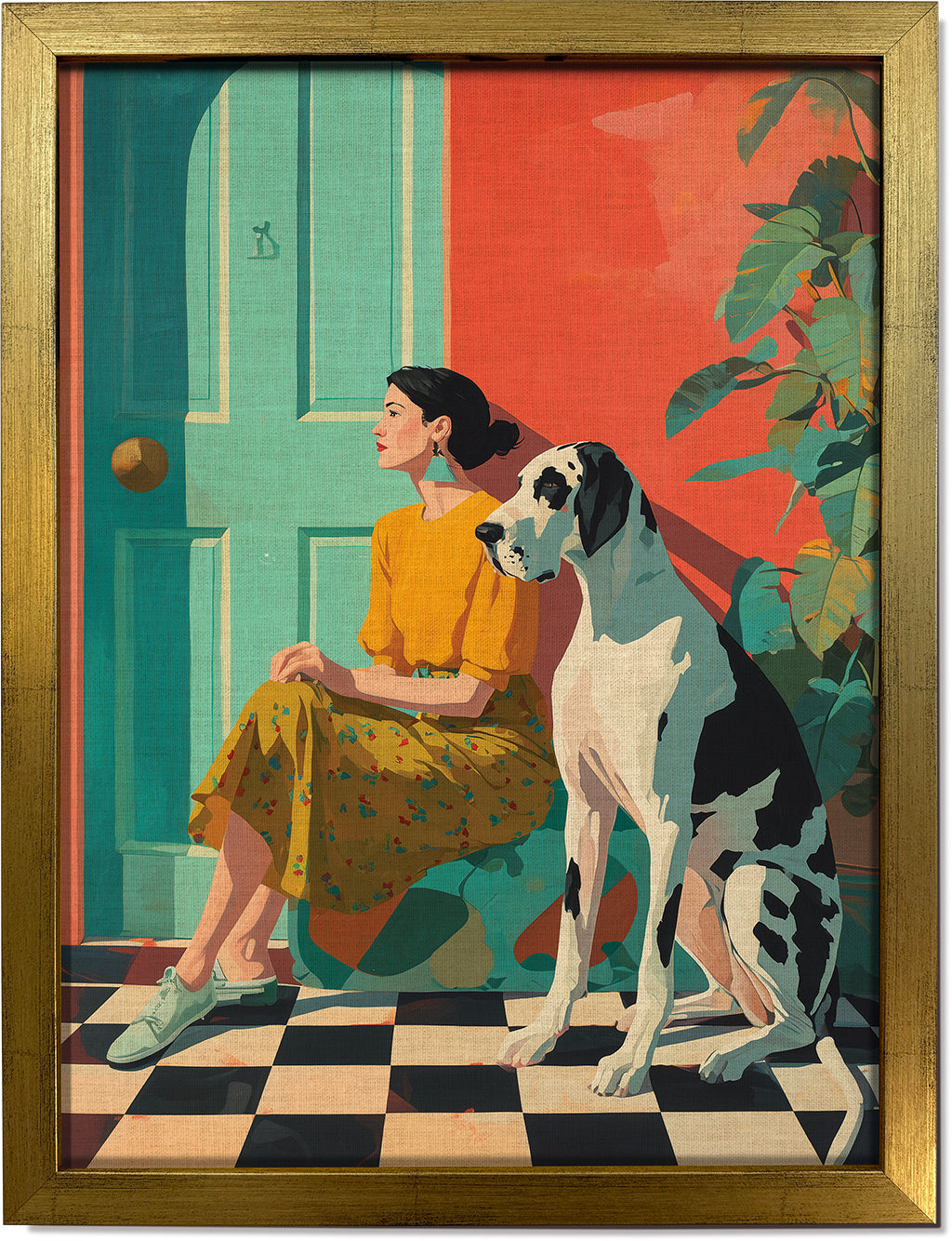 Boho Girl and the Great Dane