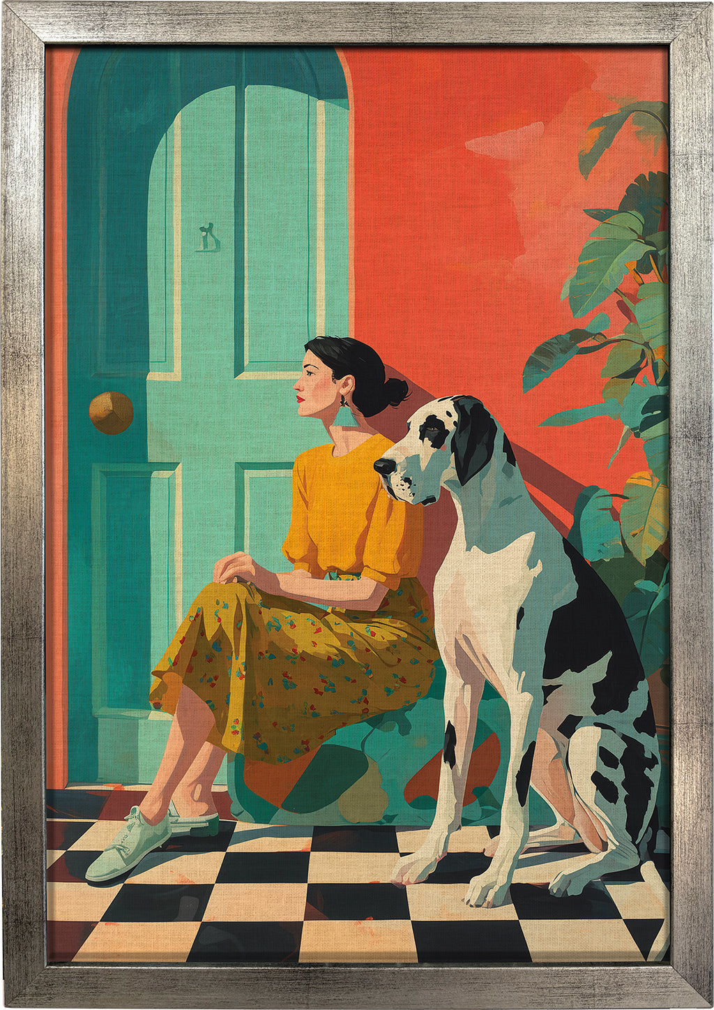 Boho Girl and the Great Dane