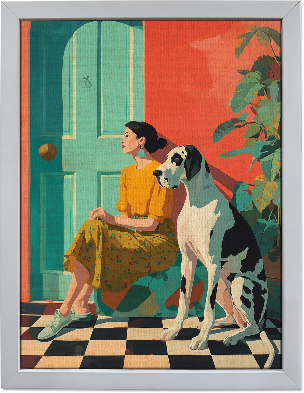 Boho Girl and the Great Dane