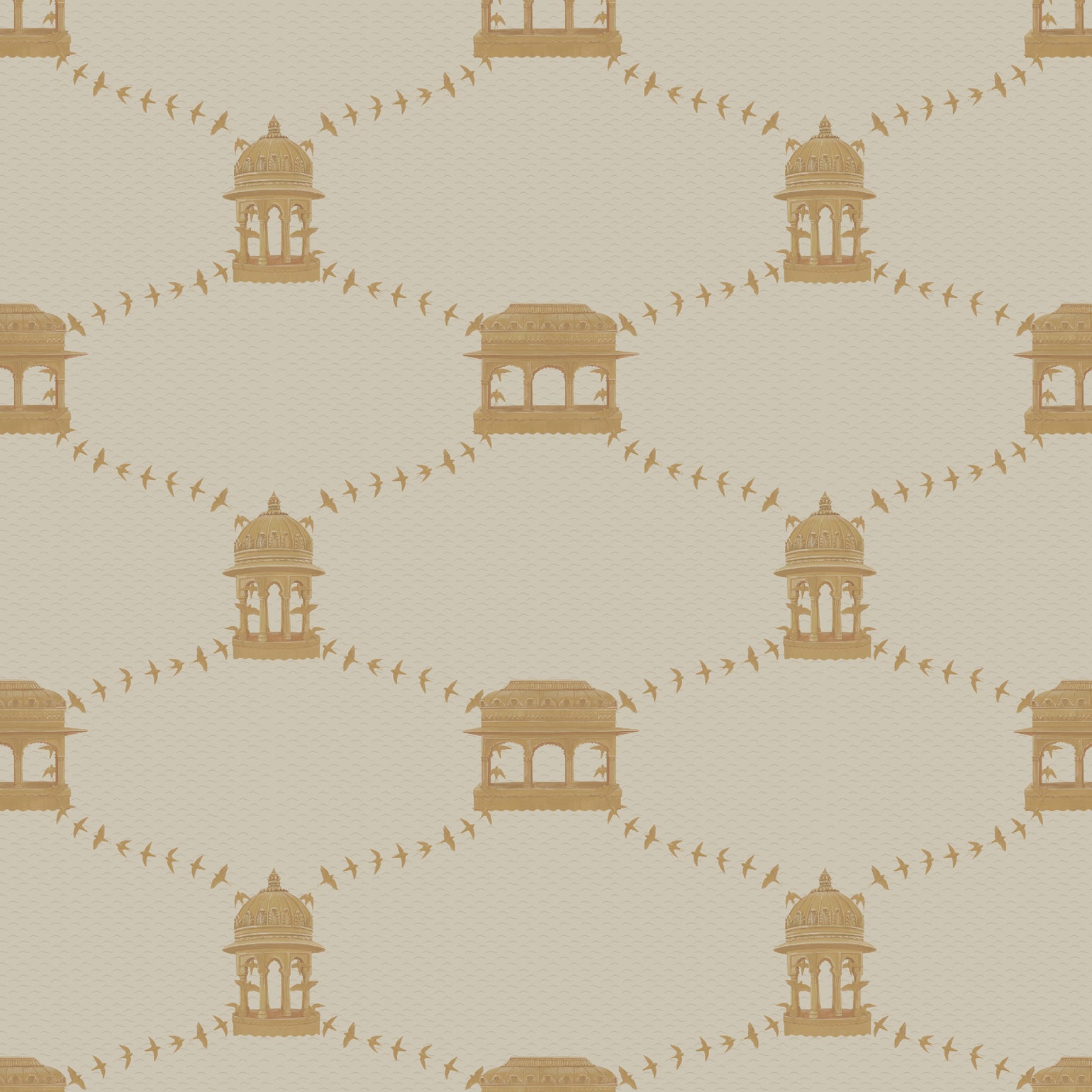 Chhatris in a Lake-Almond White