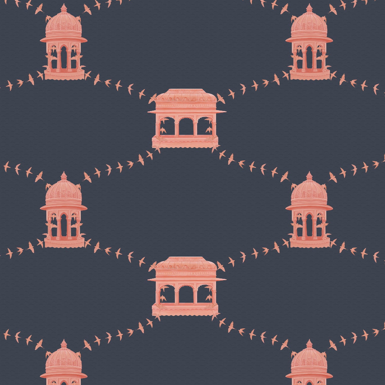 Chhatris in a Lake-Almond White