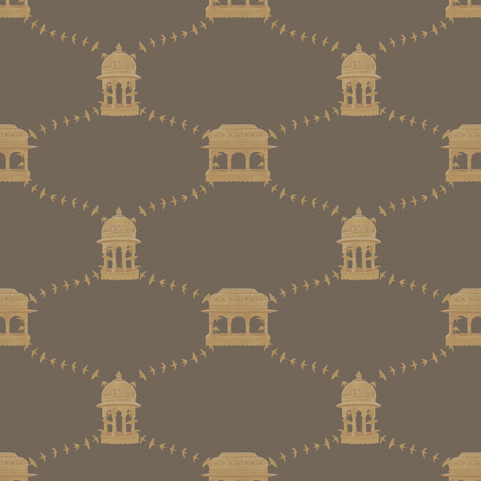 Chhatris in a Lake-Almond White