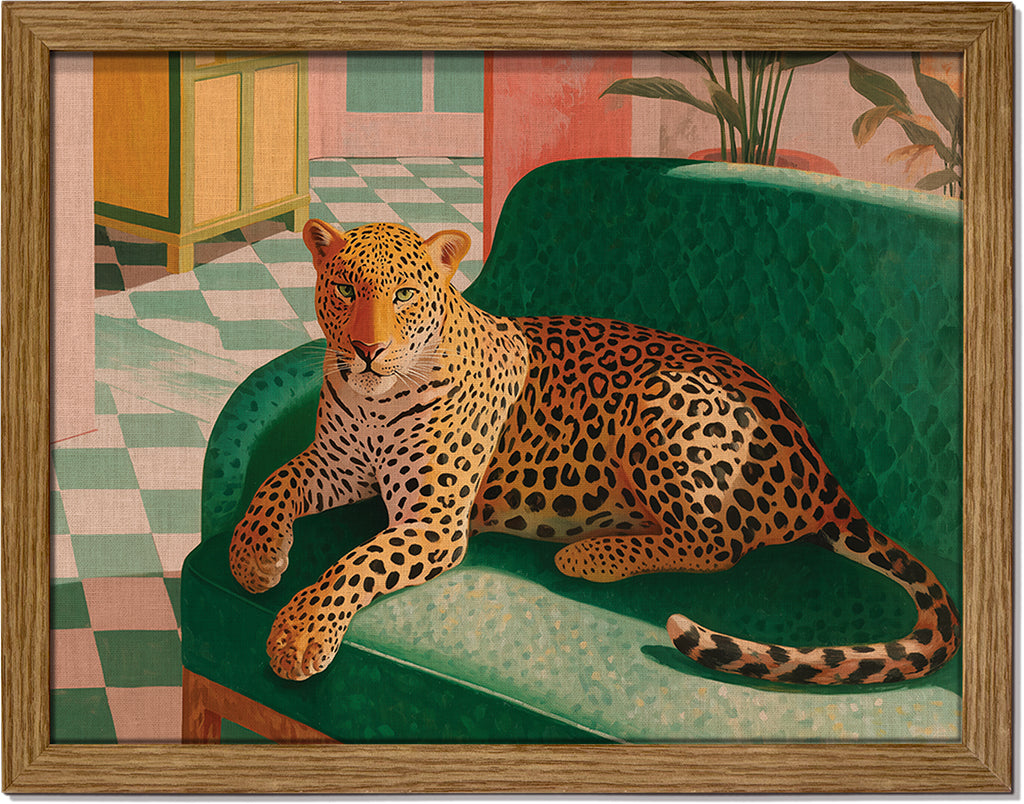 Leopard on the Green Couch