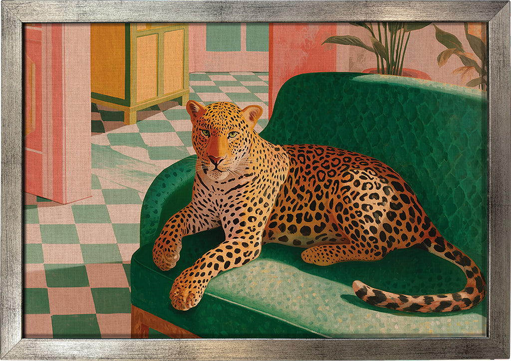Leopard on the Green Couch