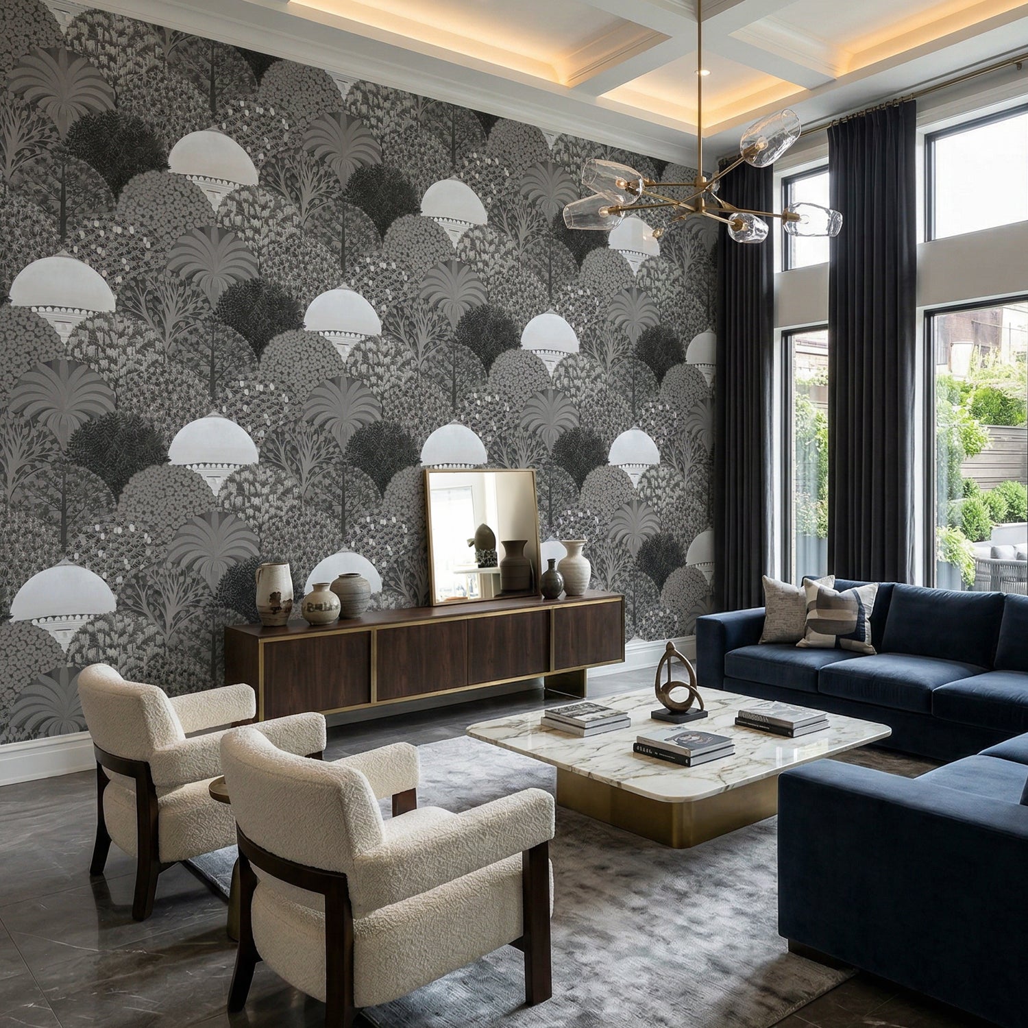 Lodi Garden -Silver & Grey