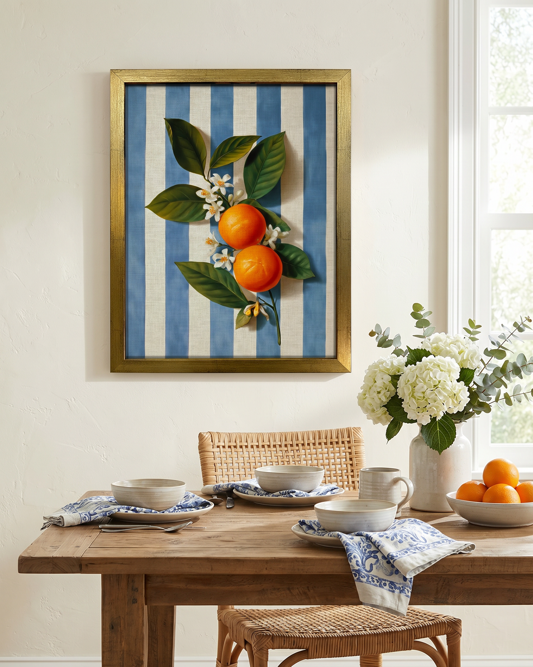 Oranges on Stripes