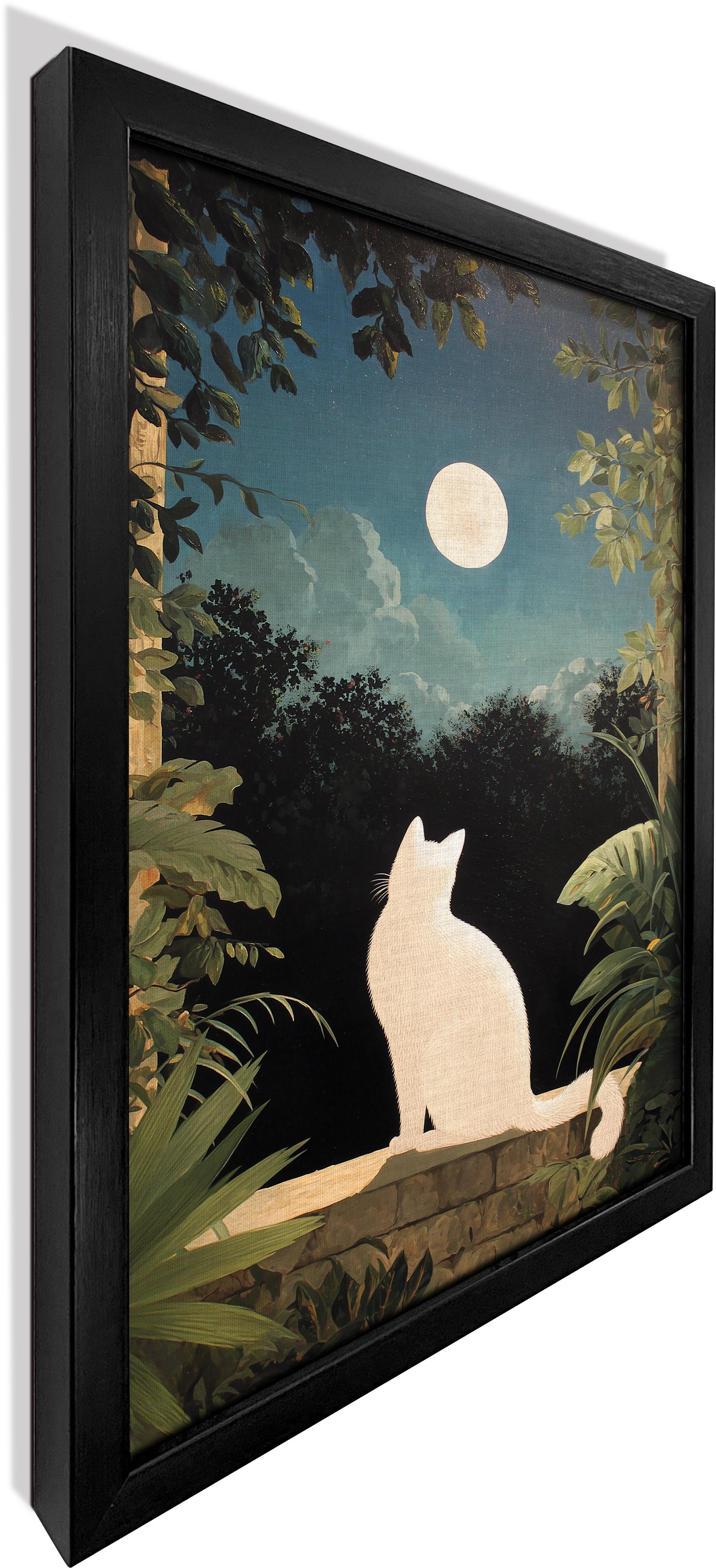 White Cat in the Moonlight