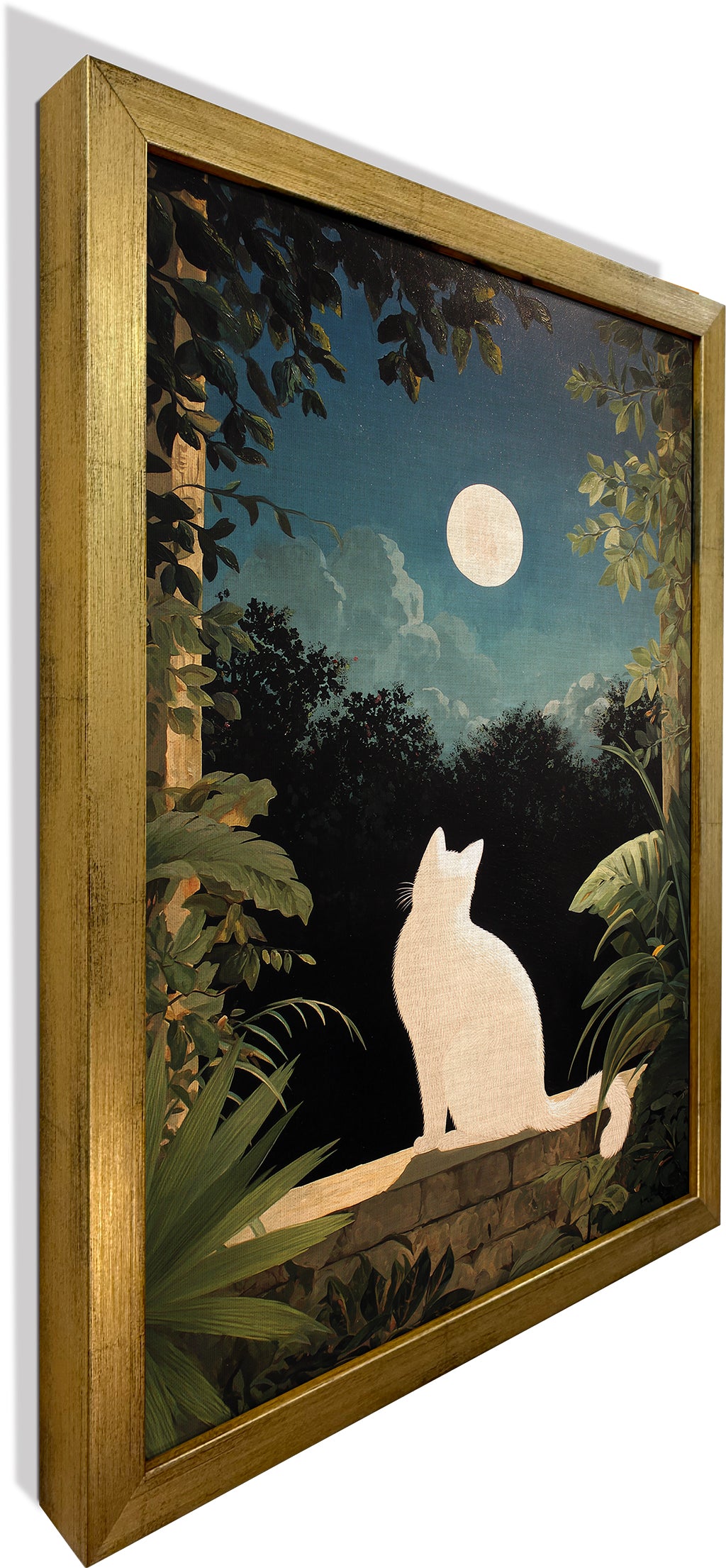 White Cat in the Moonlight