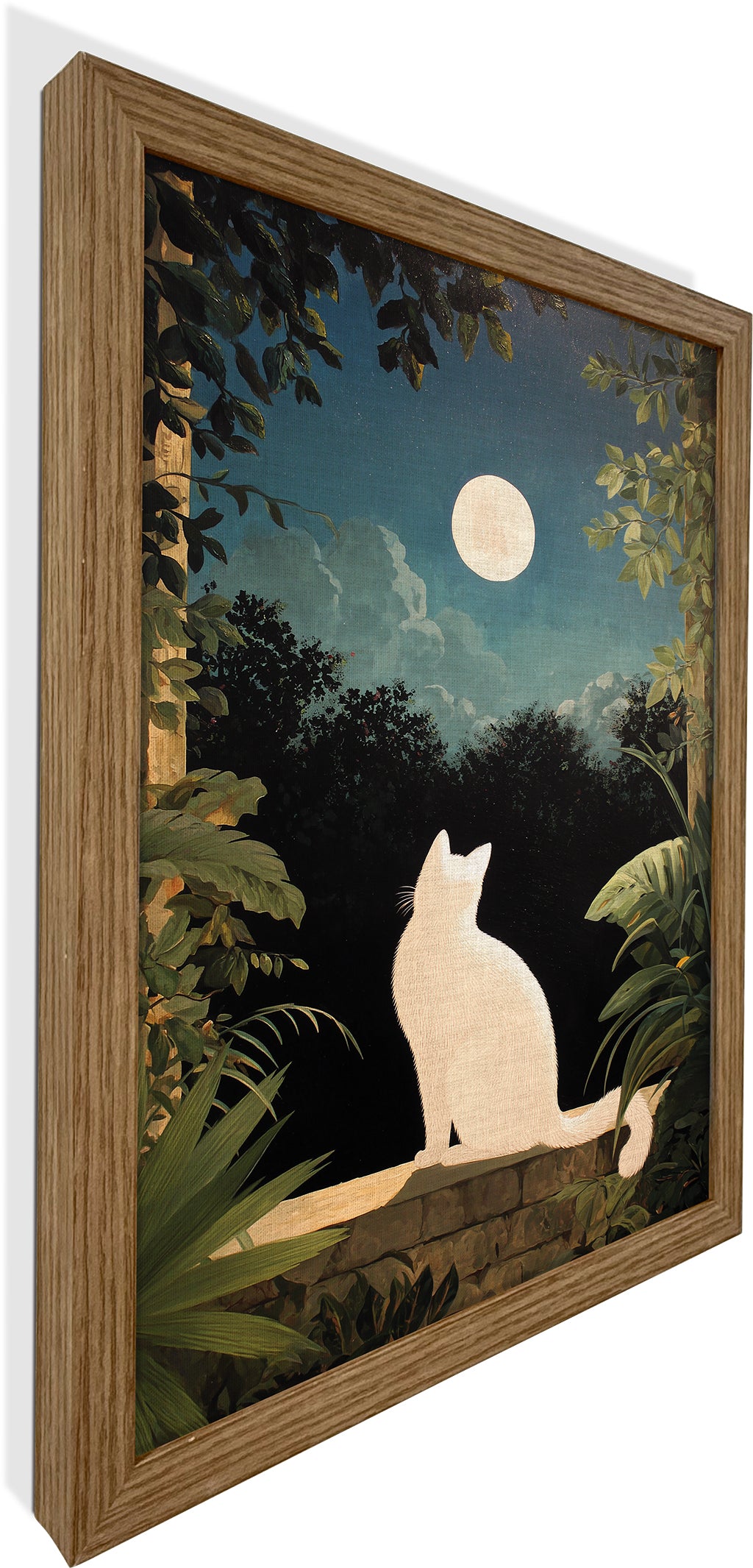 White Cat in the Moonlight