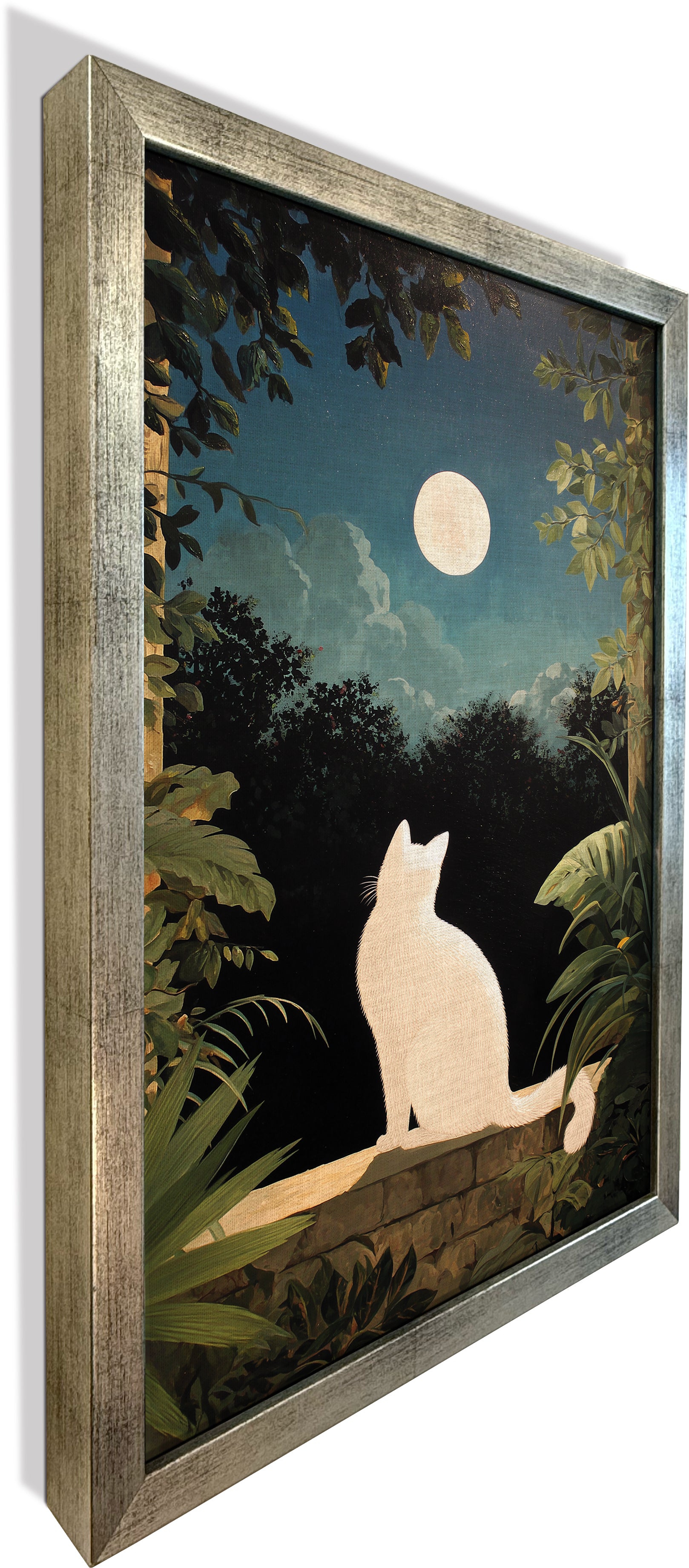 White Cat in the Moonlight